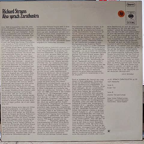 Richard Strauss - Bernstein, New York Philharmonic LP PLAK