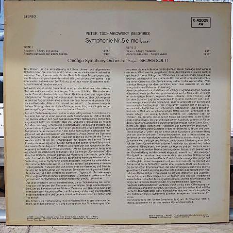 Peter Tschaikowsk , Chicago Symphony Orchestra LP PLAK