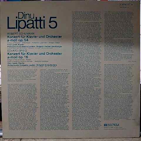 Robert Schumann / Edvard Grieg - Dinu Lipatti  LP PLAK