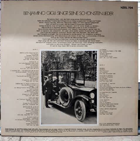 Benjamino Gigli – Singt Seine Schönsten Lieder LP PLAK