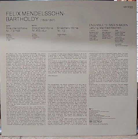 Felix Mendelssohn-Bartholdy LP PLAK