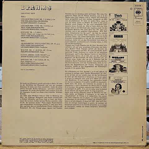 Brahms – Brahms' Greatest Hits LP PLAK